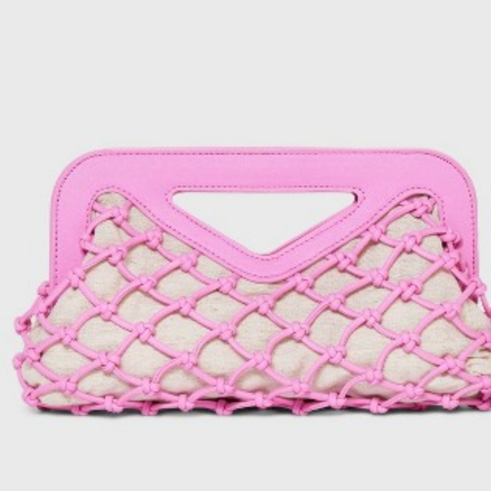 Knotted Net Clutch- PINK